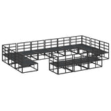 Garden Sofa Set with Cushion 13 pcs Black Aluminium