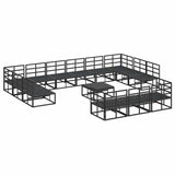 Garden Sofa Set with Cushion 14 pcs Black Aluminium