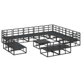 Garden Sofa Set with Cushion 13 pcs Black Aluminium