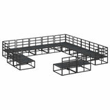 Garden Sofa Set with Cushion 13 pcs Black Aluminium