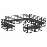Garden Sofa Set with Cushion 11 pcs Black Aluminium