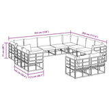 Garden Sofa Set with Cushion 12 pcs