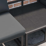 Garden Sofa Set 10 pcs Black Aluminium