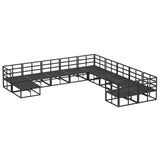 Garden Sofa Set 11 pcs Black Aluminium