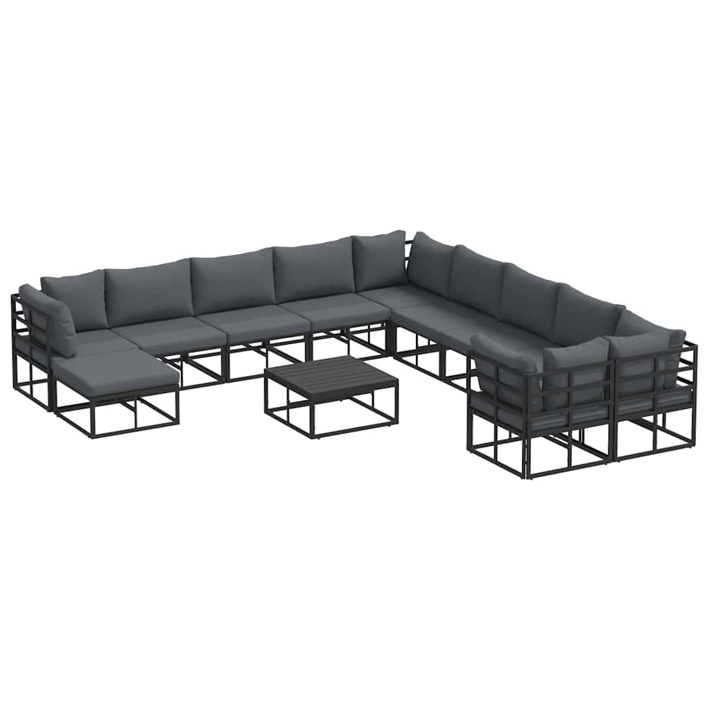 Garden Sofa Set 12 pcs Black Metal