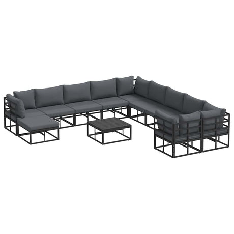 Garden Sofa Set 12 pcs Black Metal