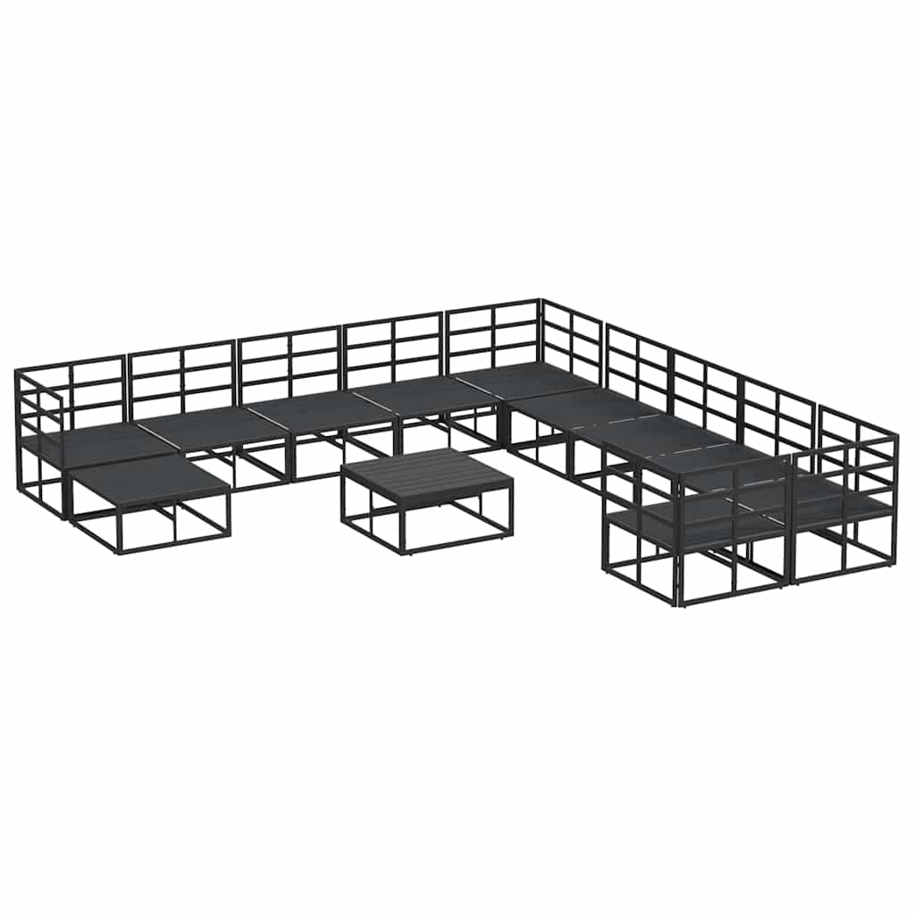 Garden Sofa Set 12 pcs Black Metal
