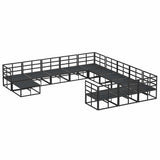 Garden Sofa Set 12 pcs Black Aluminium