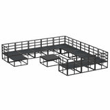 Garden Sofa Set 13 pcs Black Aluminium