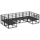 Garden Sofa Set 6 pcs Black Aluminium