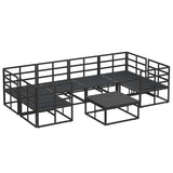 Garden Sofa Set 7 pcs Black Aluminium
