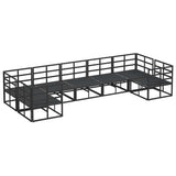 Garden Sofa Set 7 pcs Black Aluminium