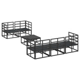 Garden Sofa Set with Cushion 6 pcs Black Aluminium