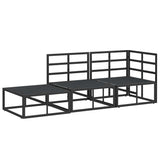 Garden Sofa Set with Cushion 3 pcs Black Aluminium