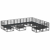 Garden Sofa Set with Cushion 11 pcs Black Aluminium