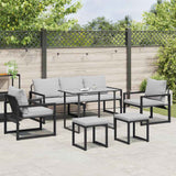 Garden Sofa Set 6 pcs Black Steel