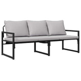 Garden Sofa Set 6 pcs Black Steel