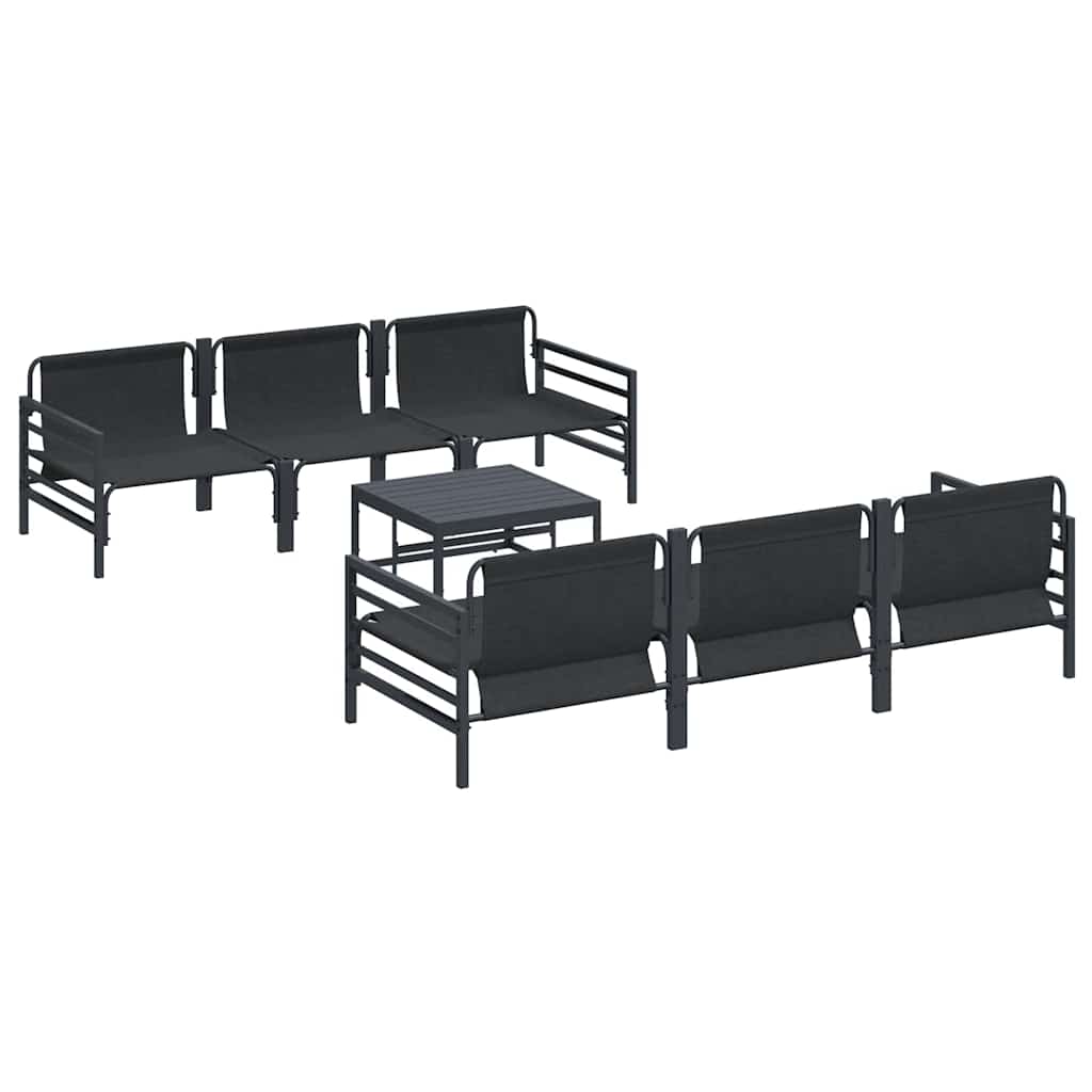 Garden Sofa Set with Cushion 7 pcs Anthracite Steel & Fabric