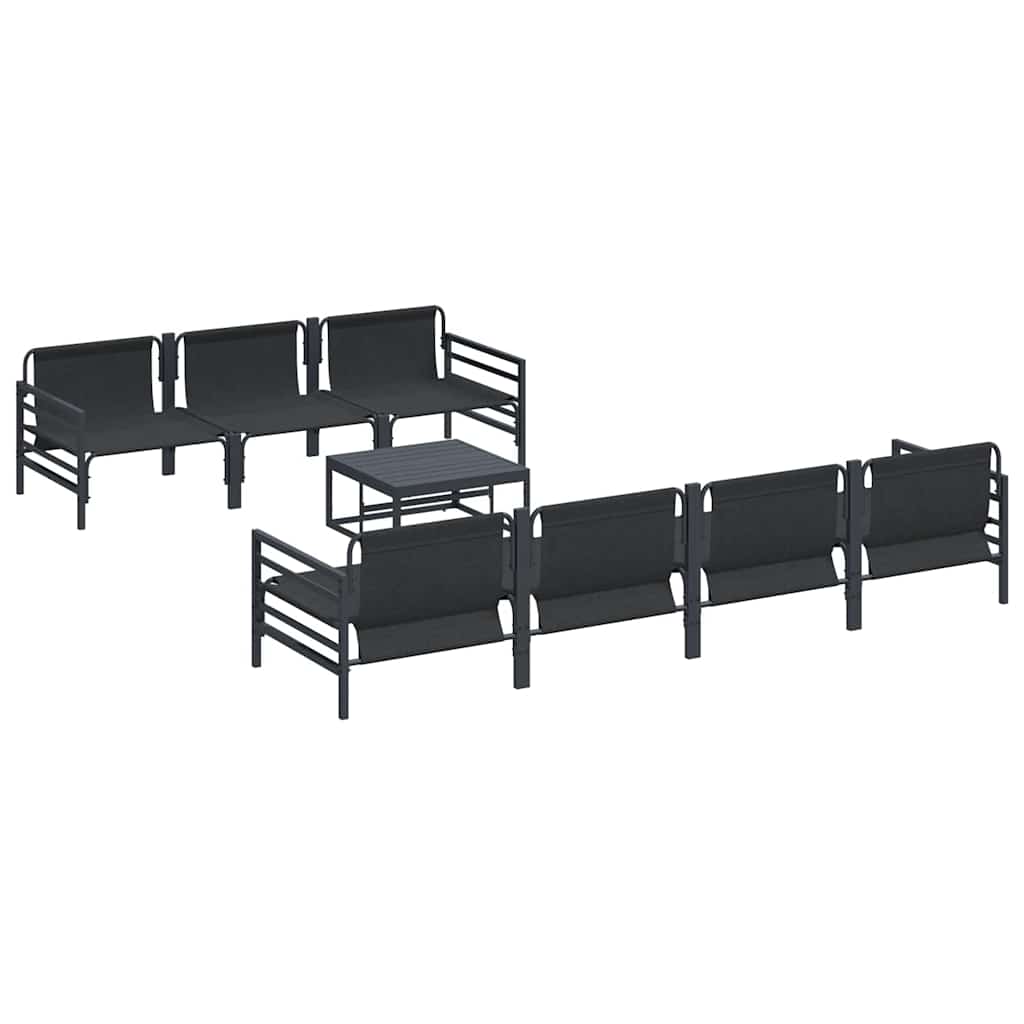 Garden Sofa Set with Cushion 8 pcs Anthracite Steel & Fabric