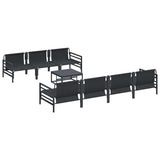 Garden Sofa Set with Cushion 8 pcs Anthracite Steel & Fabric