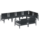 Garden Sofa Set with Cushion 7 pcs Anthracite Steel & Fabric