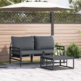 Garden Sofa Set 3 pcs Anthracite Steel