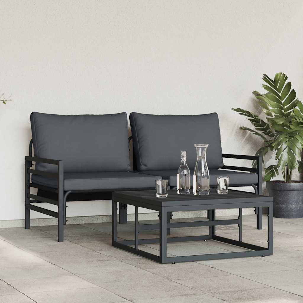 Garden Sofa Set 3 pcs Anthracite Steel