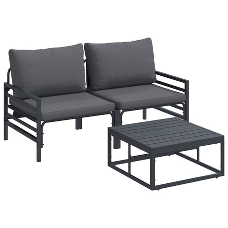 Garden Sofa Set 3 pcs Anthracite Steel