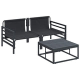 Garden Sofa Set 3 pcs Anthracite Steel