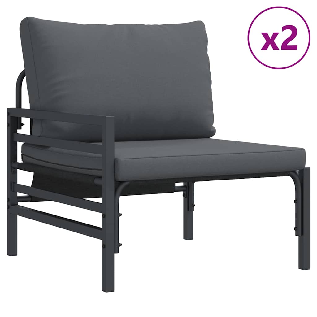 Garden Sofa Set 3 pcs Anthracite Steel