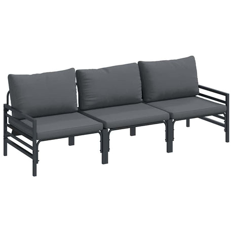 Garden Sofa Set 3 pcs Anthracite Steel