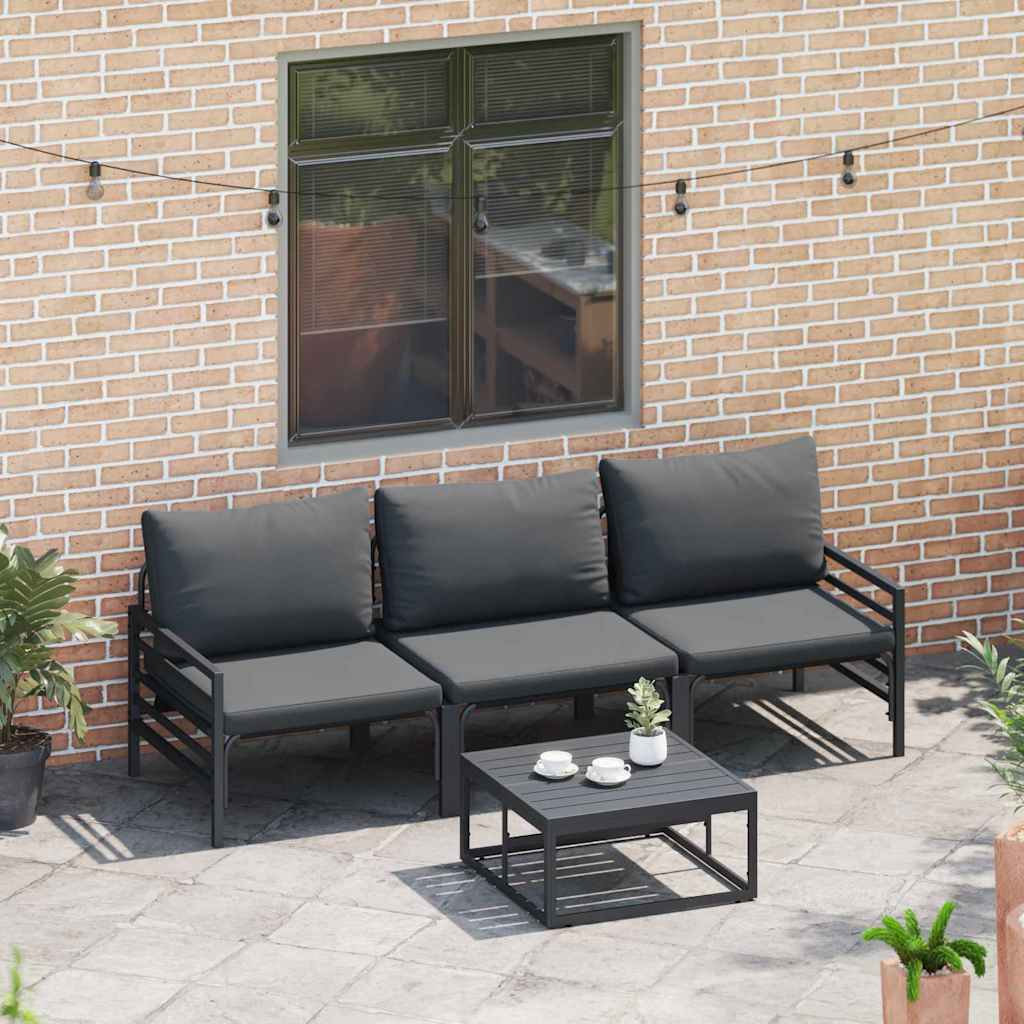 Garden Sofa Set 4 pcs Anthracite Steel