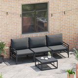 Garden Sofa Set 4 pcs Anthracite Steel