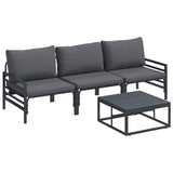 Garden Sofa Set 4 pcs Anthracite Steel
