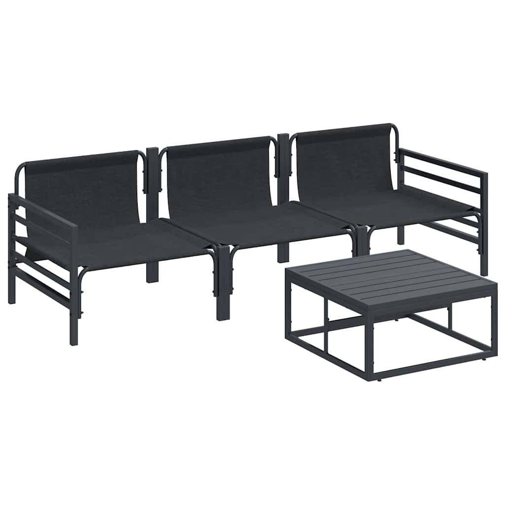Garden Sofa Set 4 pcs Anthracite Steel