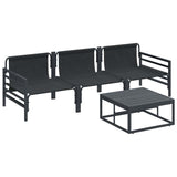 Garden Sofa Set 4 pcs Anthracite Steel