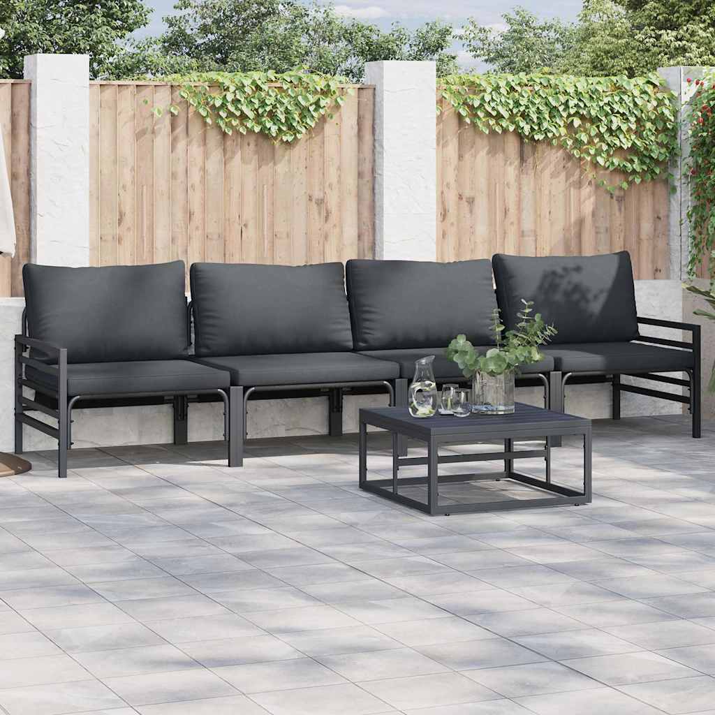 Garden Sofa Set 4 pcs Anthracite Steel