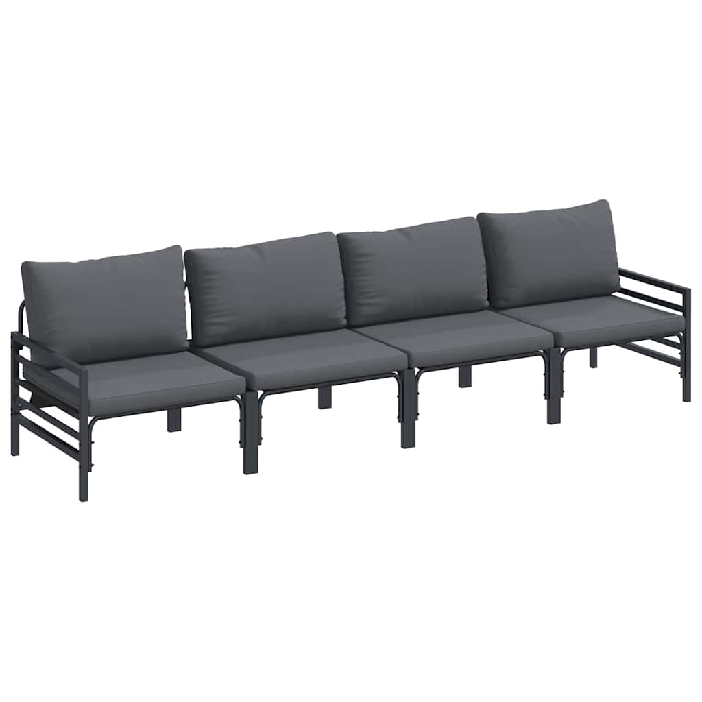 Garden Sofa Set 4 pcs Anthracite Steel