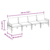 Garden Sofa Set 4 pcs Anthracite Steel