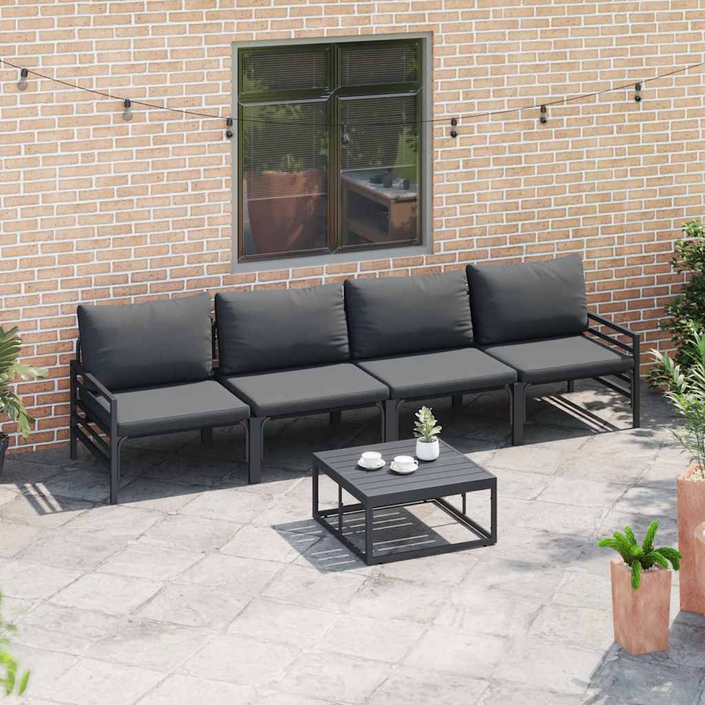 Garden Sofa Set 5 pcs Anthracite Steel