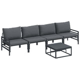Garden Sofa Set 5 pcs Anthracite Steel