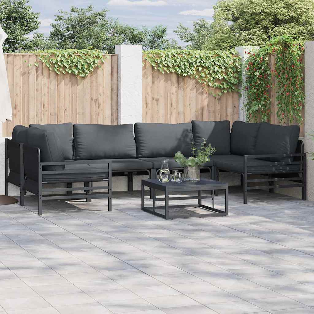 Garden Sofa Set 6 pcs Anthracite Steel