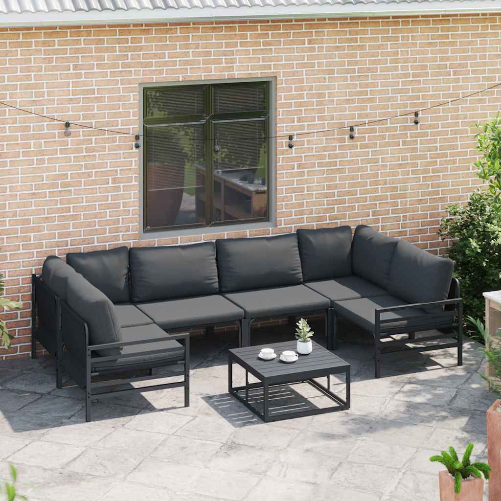 Garden Sofa Set 6 pcs Anthracite Steel