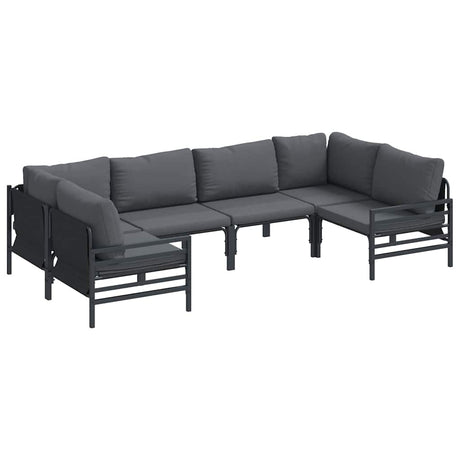 Garden Sofa Set 6 pcs Anthracite Steel