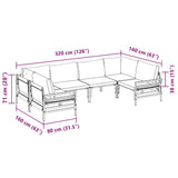 Garden Sofa Set 6 pcs Anthracite Steel