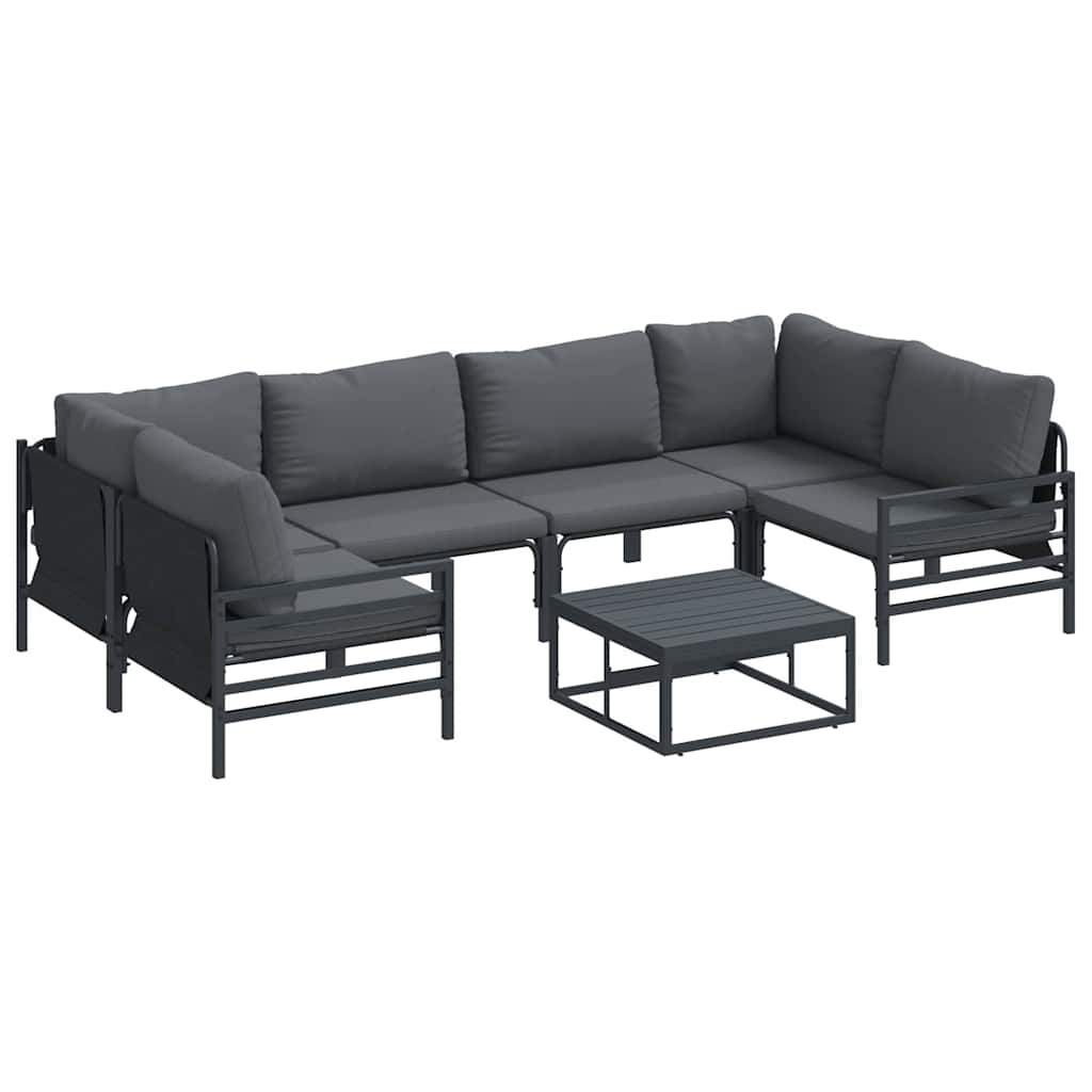 Garden Sofa Set 7 pcs Anthracite Steel