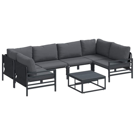Garden Sofa Set 7 pcs Anthracite Steel