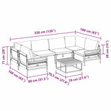 Garden Sofa Set 7 pcs Anthracite Steel