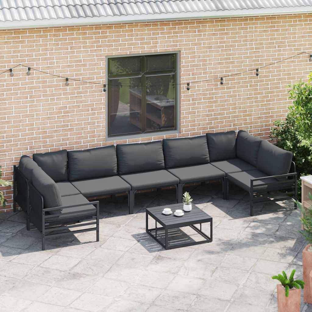 Garden Sofa Set 7 pcs Anthracite Steel