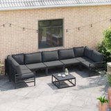 Garden Sofa Set 7 pcs Anthracite Steel
